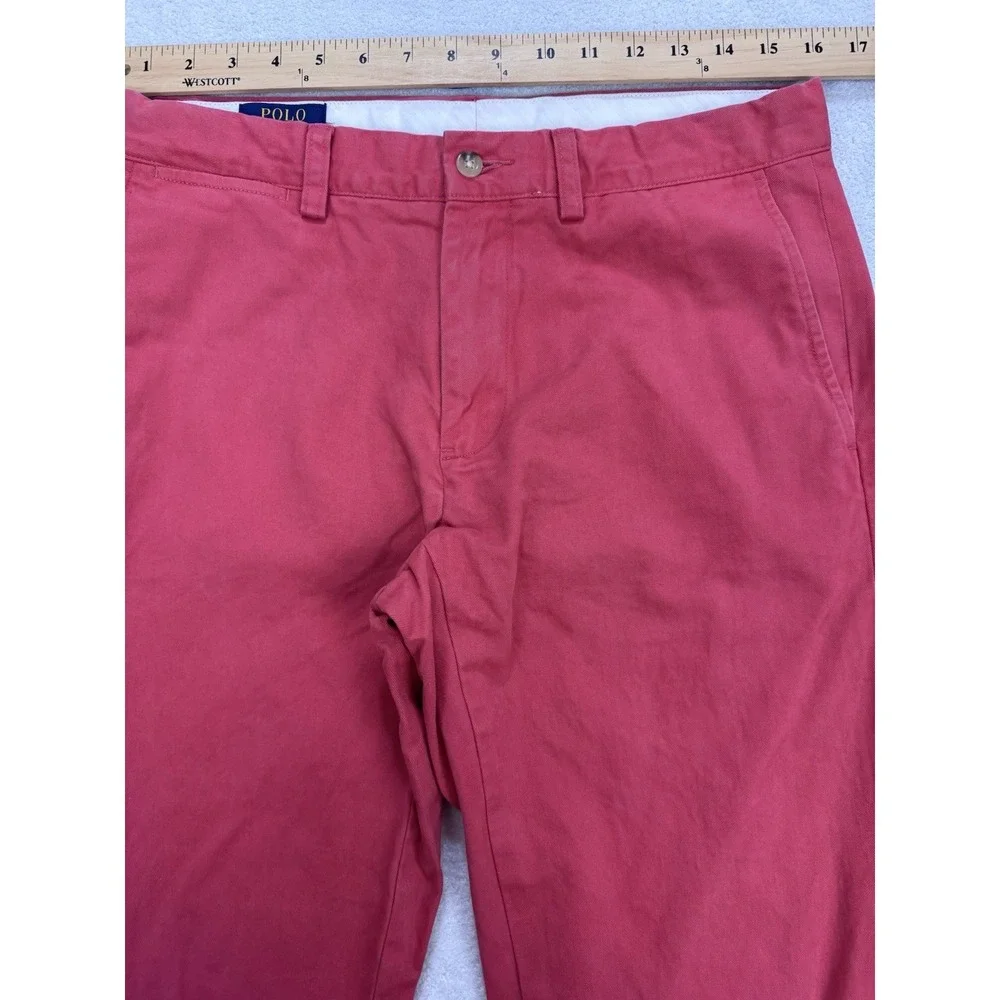Polo‎ Ralph Lauren Twill Pants Men 32x32 Red Straight Trousers Chino Y2K